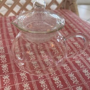 Clear Glass Teapot with Lid - Transparent Glass Teapot